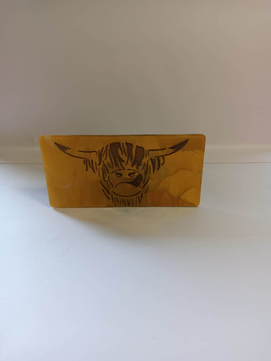 Highland coo tea light holder - handmade by Arran Glass Artist (view 2)