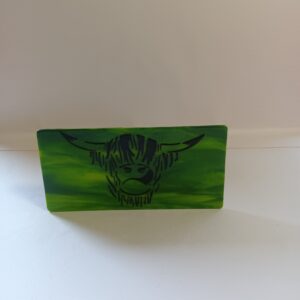 Highland coo tea light holder - handmade by Arran Glass Artist (view 3)