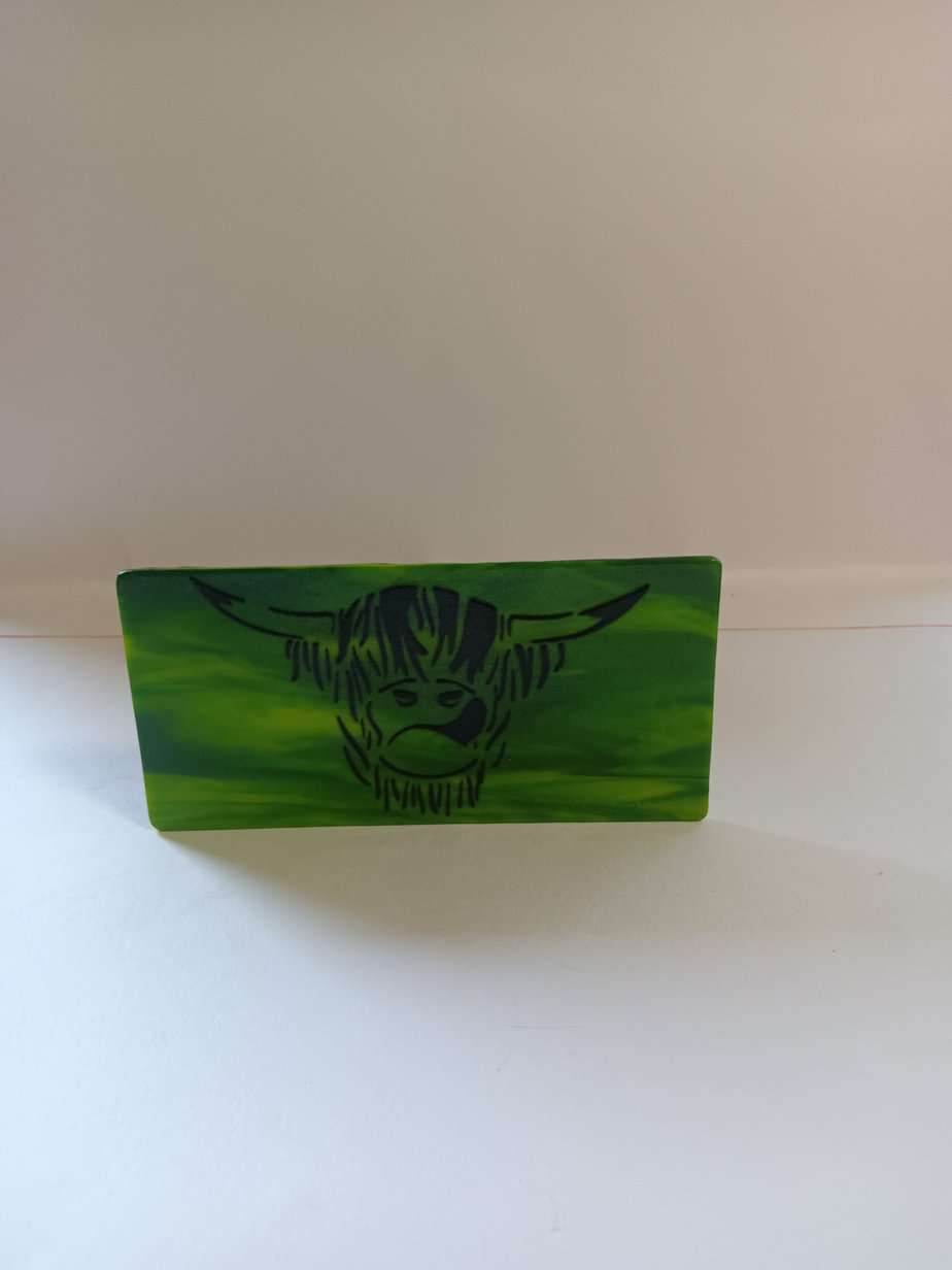Highland coo tea light holder - handmade by Arran Glass Artist (view 3)