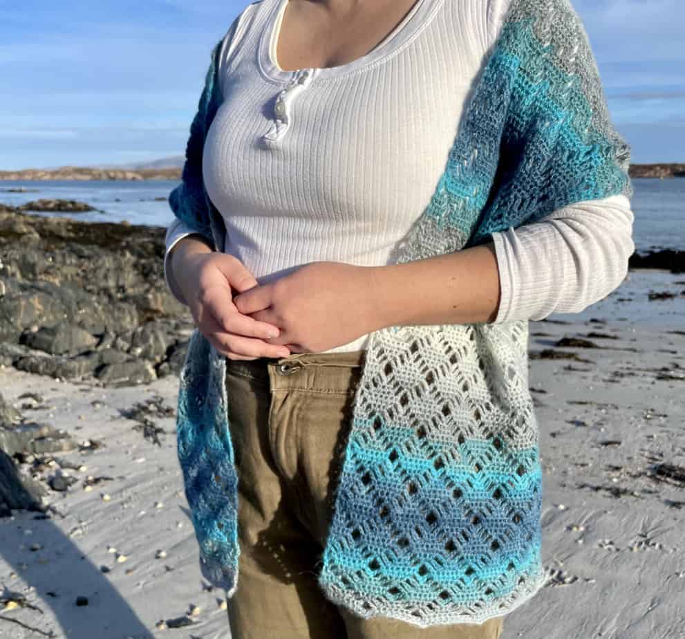 Ice Water Crochet Scarf or Shawl - handmade by Lubadair (view 4)