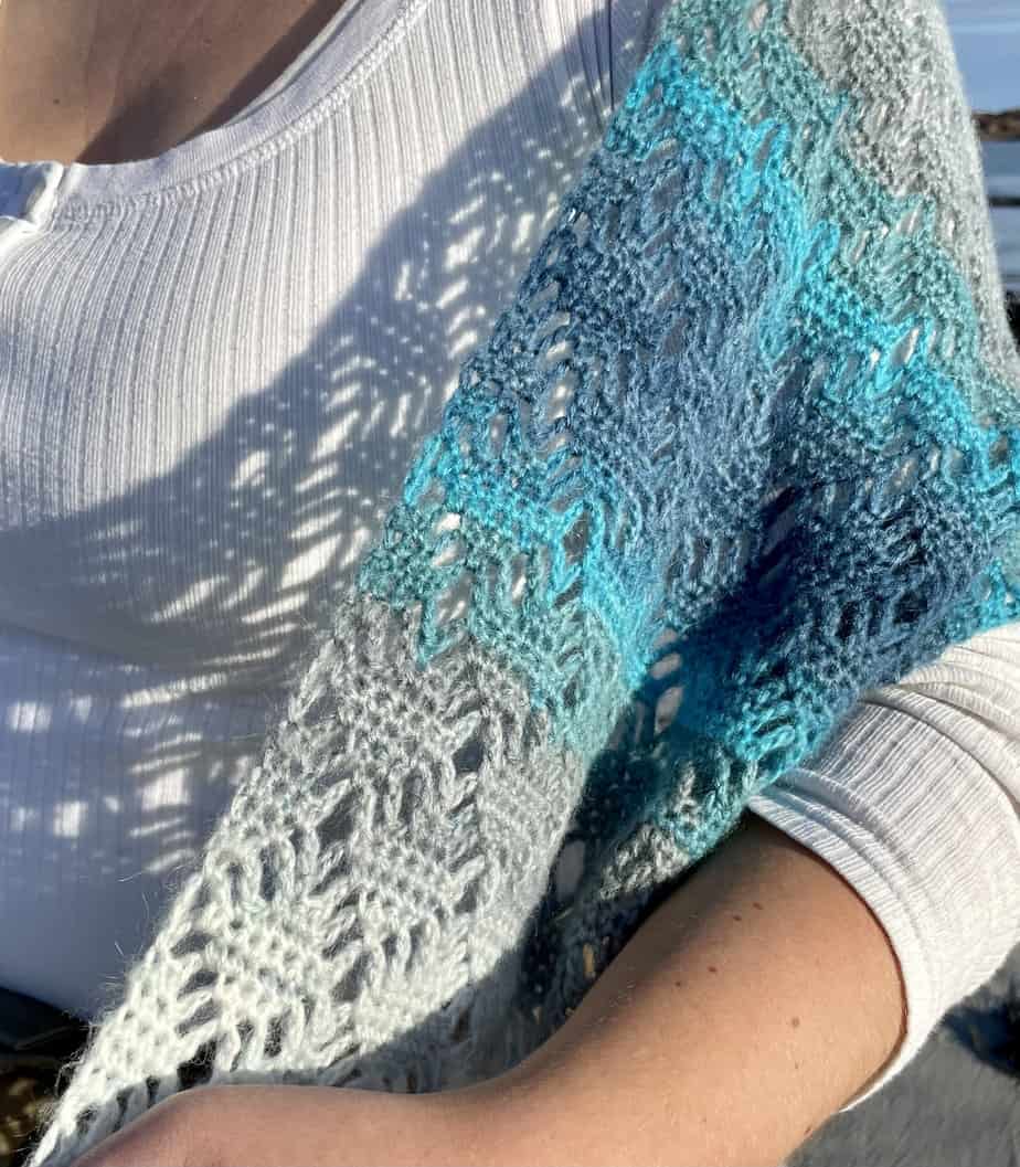Ice Water Crochet Scarf or Shawl - handmade by Lubadair (view 7)