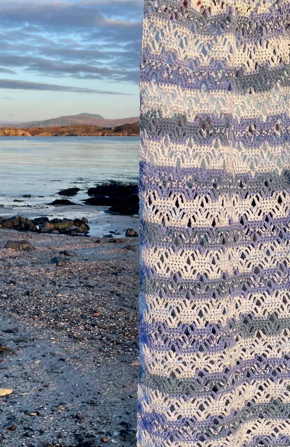 Blue Skies Crochet Scarf or Shawl - handmade by Lubadair (view 5)