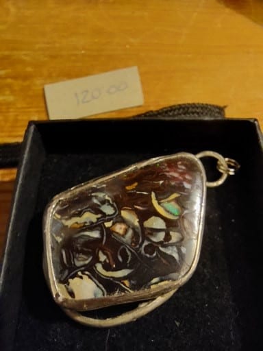 Silver opal pendant