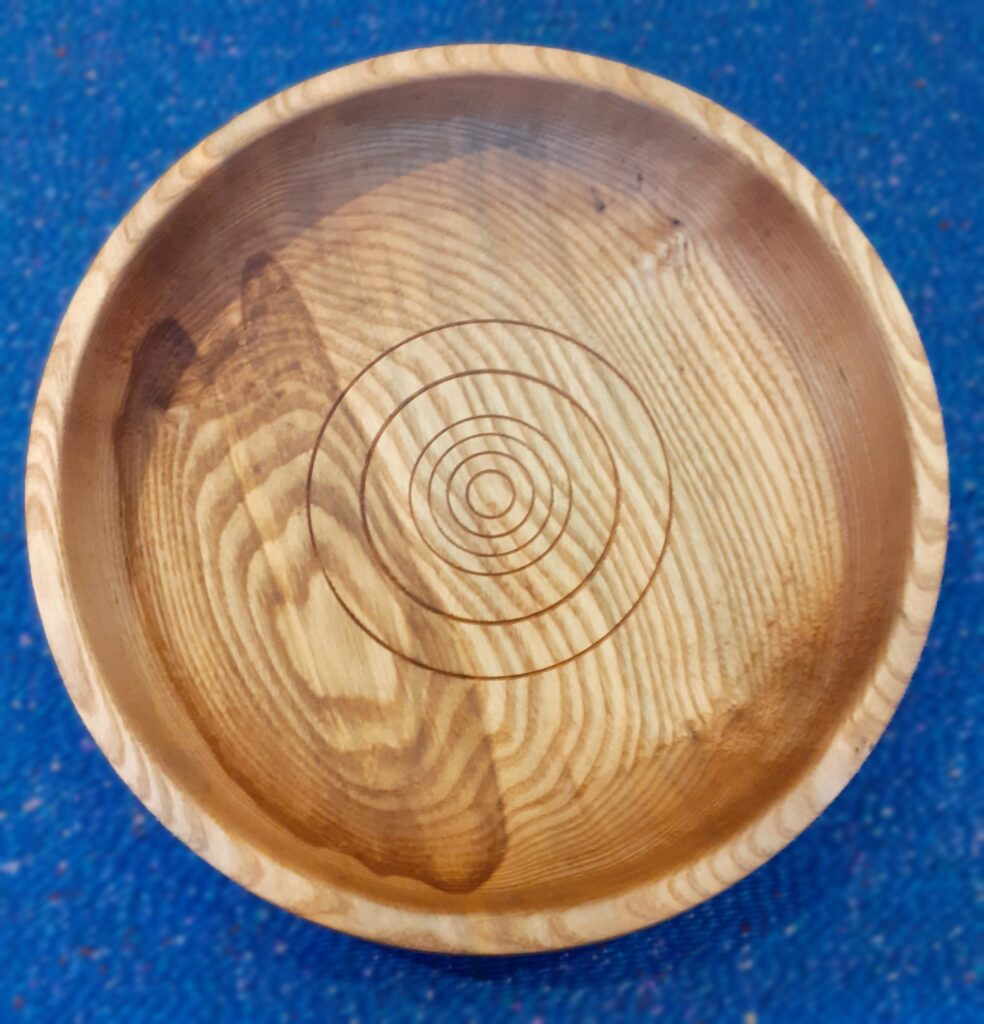 Scottish ash bowl hand-turned in Isle of Bute