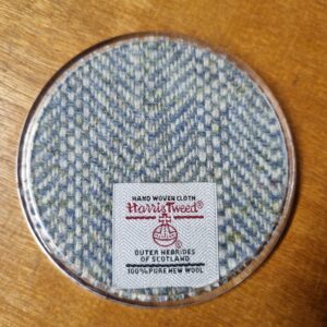 Cream/Blue Harris Tweed Coaster - Image 2
