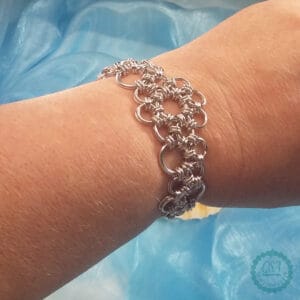 'Orkney Stones of the Ancients' Chainmaille Bracelet - handmade by Quiet Space Arts (view 5)