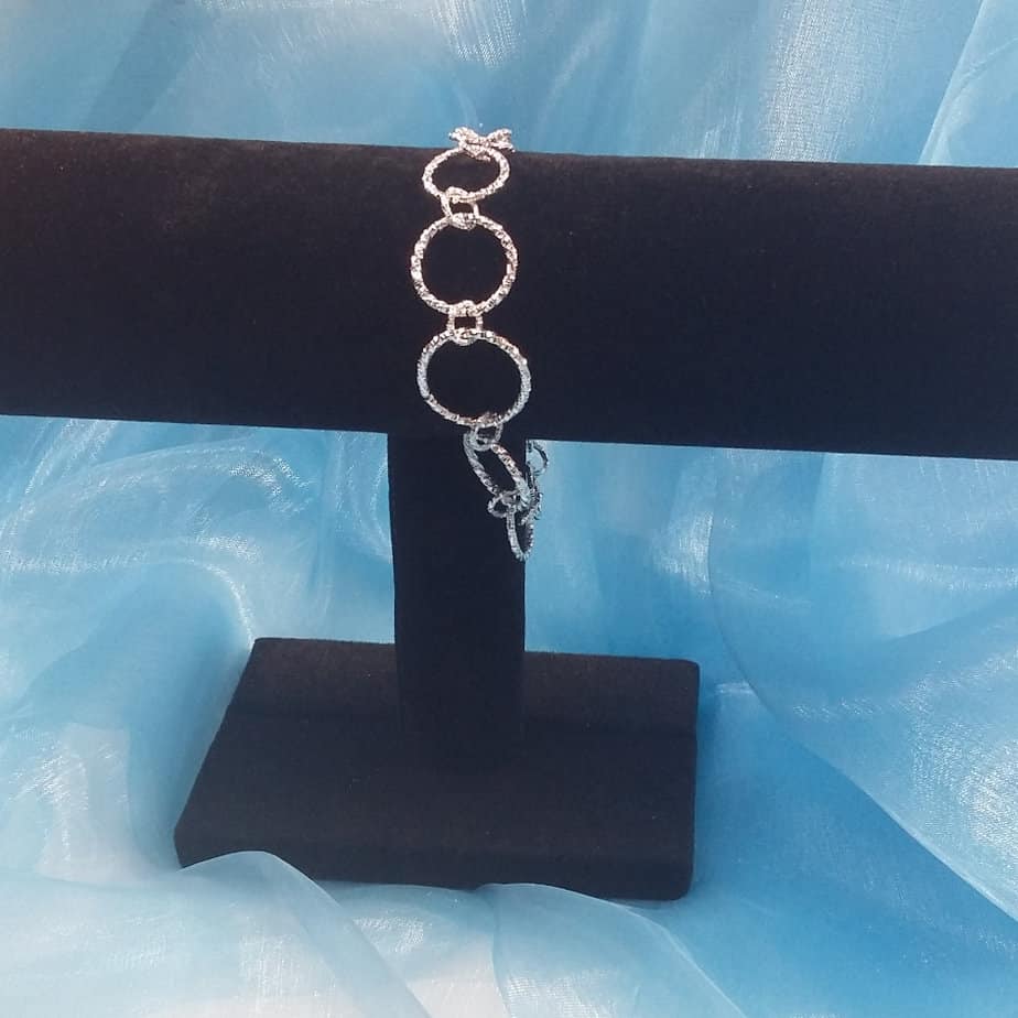 Patterned Rings of Orkney Bracelet ~ Magnetic clasp - handmade by Quiet Space Arts (view 4)