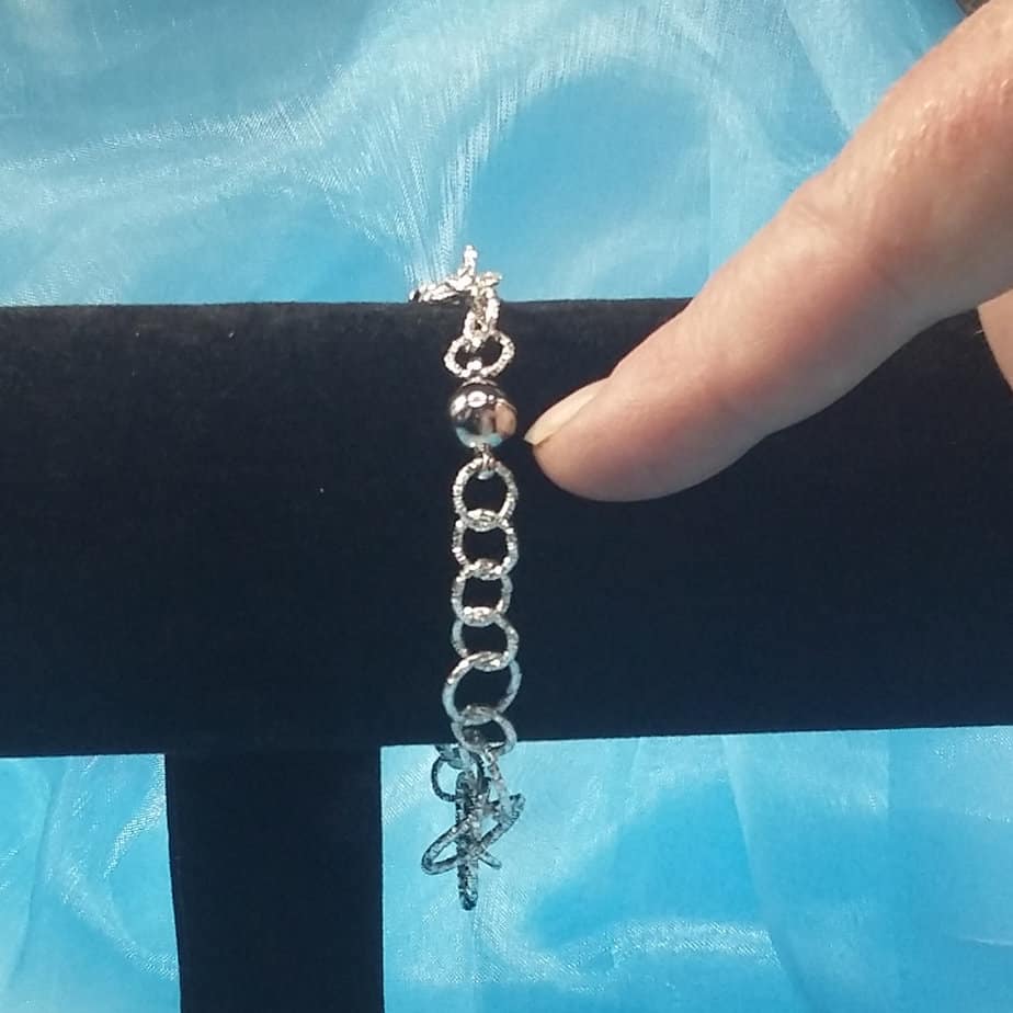 Patterned Rings of Orkney Bracelet ~ Magnetic clasp - handmade by Quiet Space Arts (view 5)