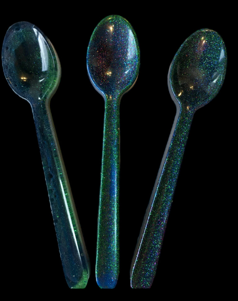 Aurora borealis spoons from Shetland.