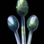 Aurora borealis spoons from Shetland.