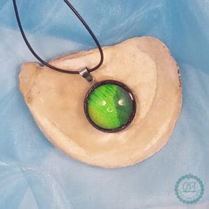 Aurora Handmade Necklace with Wooden Bezel - handmade by Quiet Space Arts (view 2)