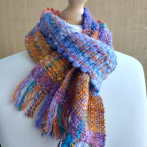 Handwoven scarf from handspun yarn - made in Shetland