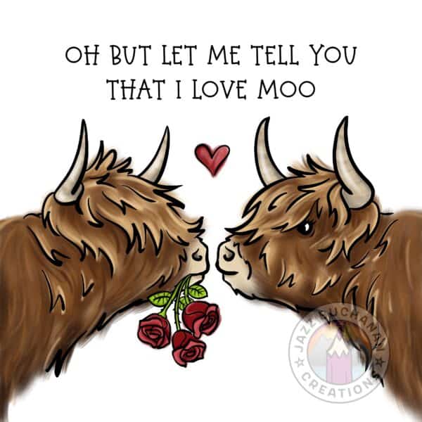Highland Cow Valentine’s card
