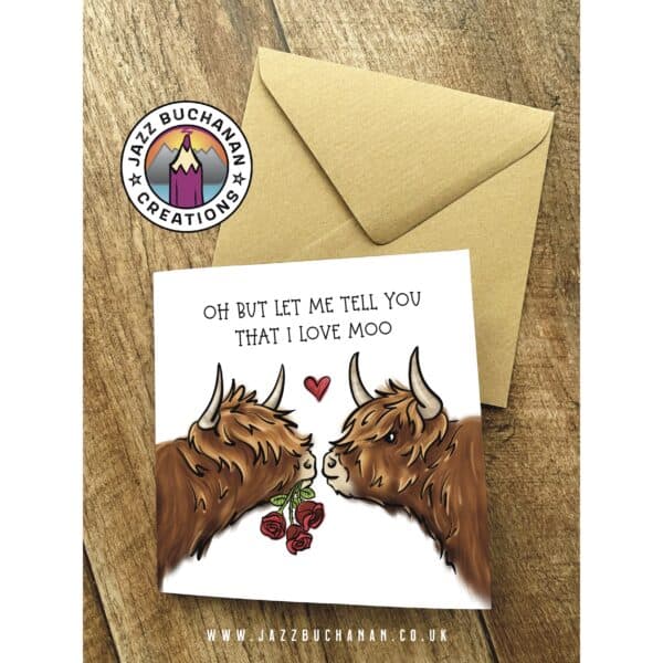 Highland Cow Valentine’s card