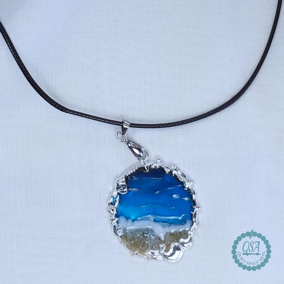 Orkney Sea Coloured Waves Necklace - Image 11