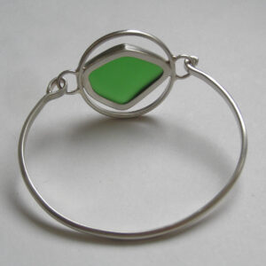 Handmade Sea Glass Bangle in Recycled Sterling Silver - Image 5