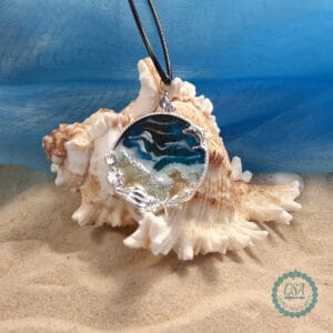 Orkney Sea Coloured Waves Necklace - handmade by Quiet Space Arts (view 8)