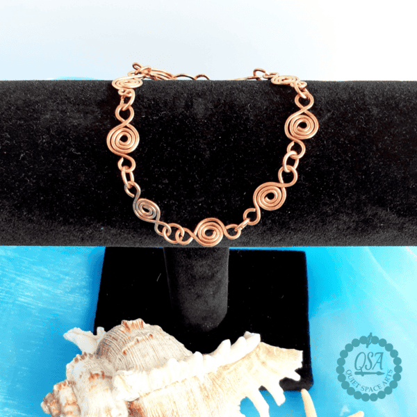 Handmade Copper Spiral 'Spiralicious' Wirewrap Unisex Bracelet - fits 6" - 7.5"