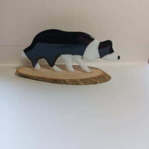Collie sheep dog and a lamb - handmade by Arran Glass Artist (view 2)
