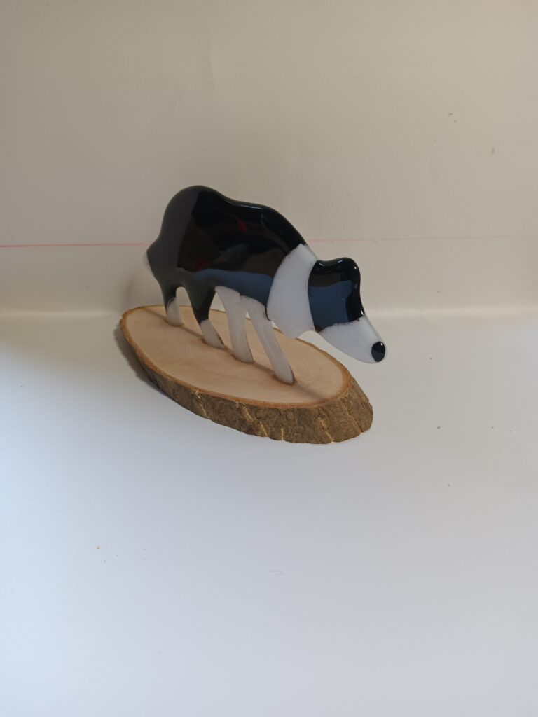 Collie sheep dog and a lamb - handmade by Arran Glass Artist (view 3)