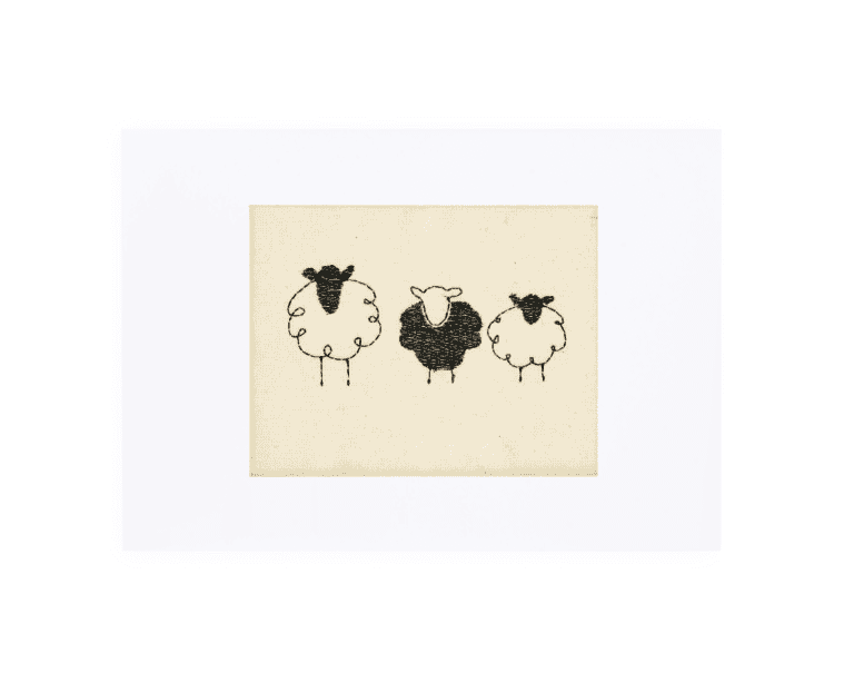 Shetland Sheep Embroidered Card