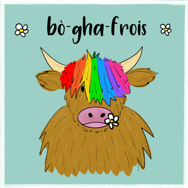 Bò-gha-frois Gaelic Pun Card