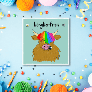 Bò-gha-frois Gaelic Pun Card