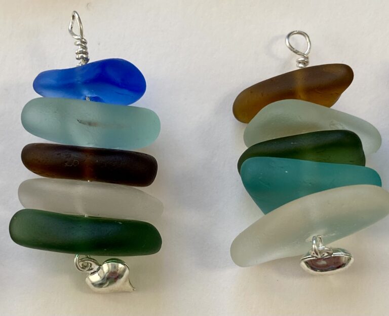 Shetland sea glass stack pendant