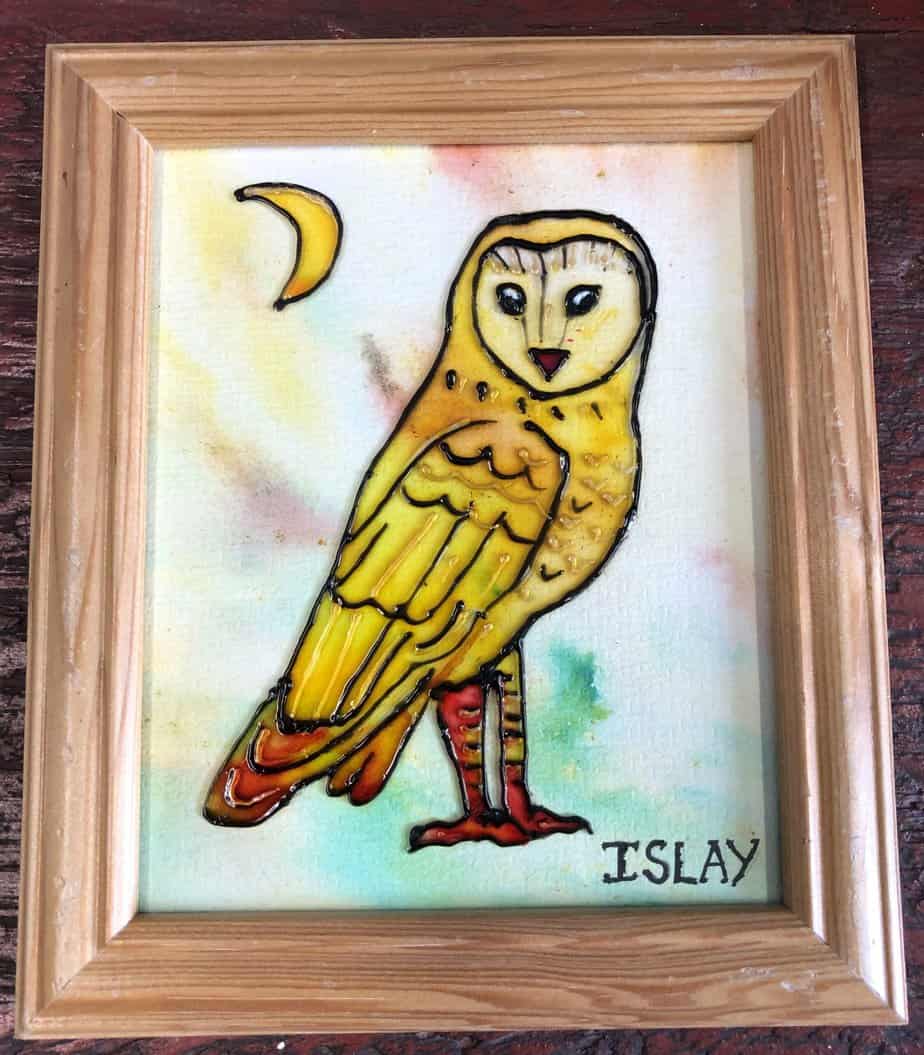 Owl Glass Painting - Image 1