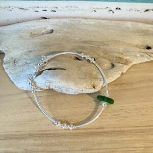 Winter Green Hebridean Sea Glass Bracelet - handmade by Salka Jewellery (view 3)