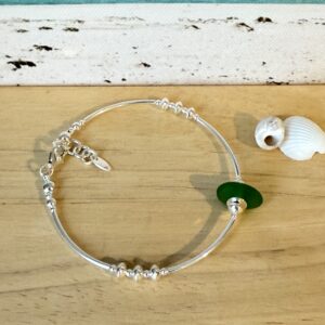 Winter Green Hebridean Sea Glass Bracelet - handmade by Salka Jewellery (view 2)