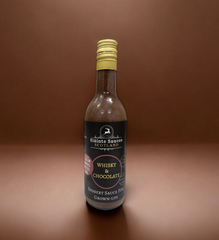 Scottish Whisky with chocolate dessert sauce
