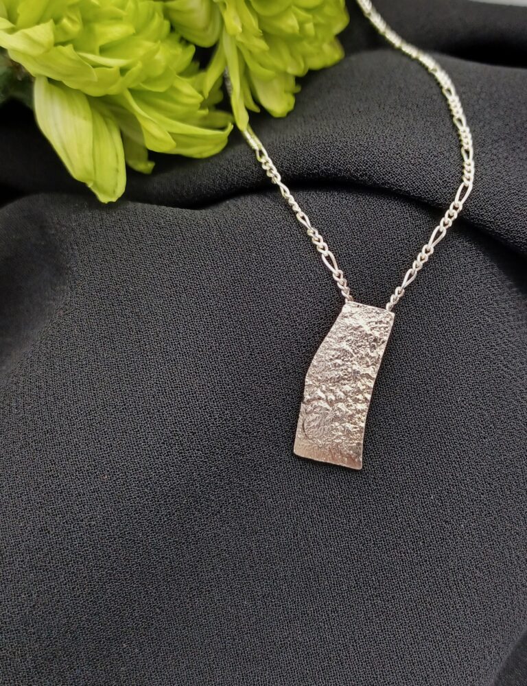Stone Textured Silver Pendant - Small 'Ready to Ship'