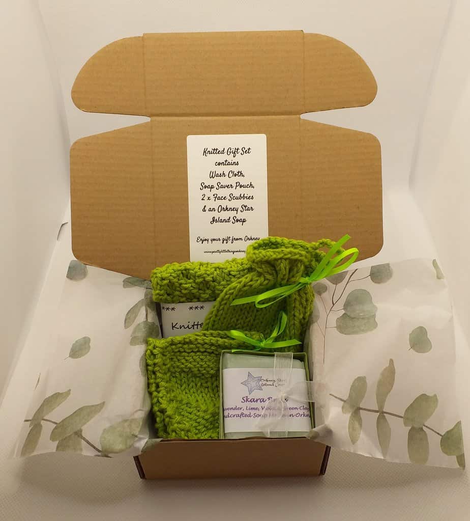 Hand Knitted Gift Box - Lime - handmade by Pretty Little Things Orkney