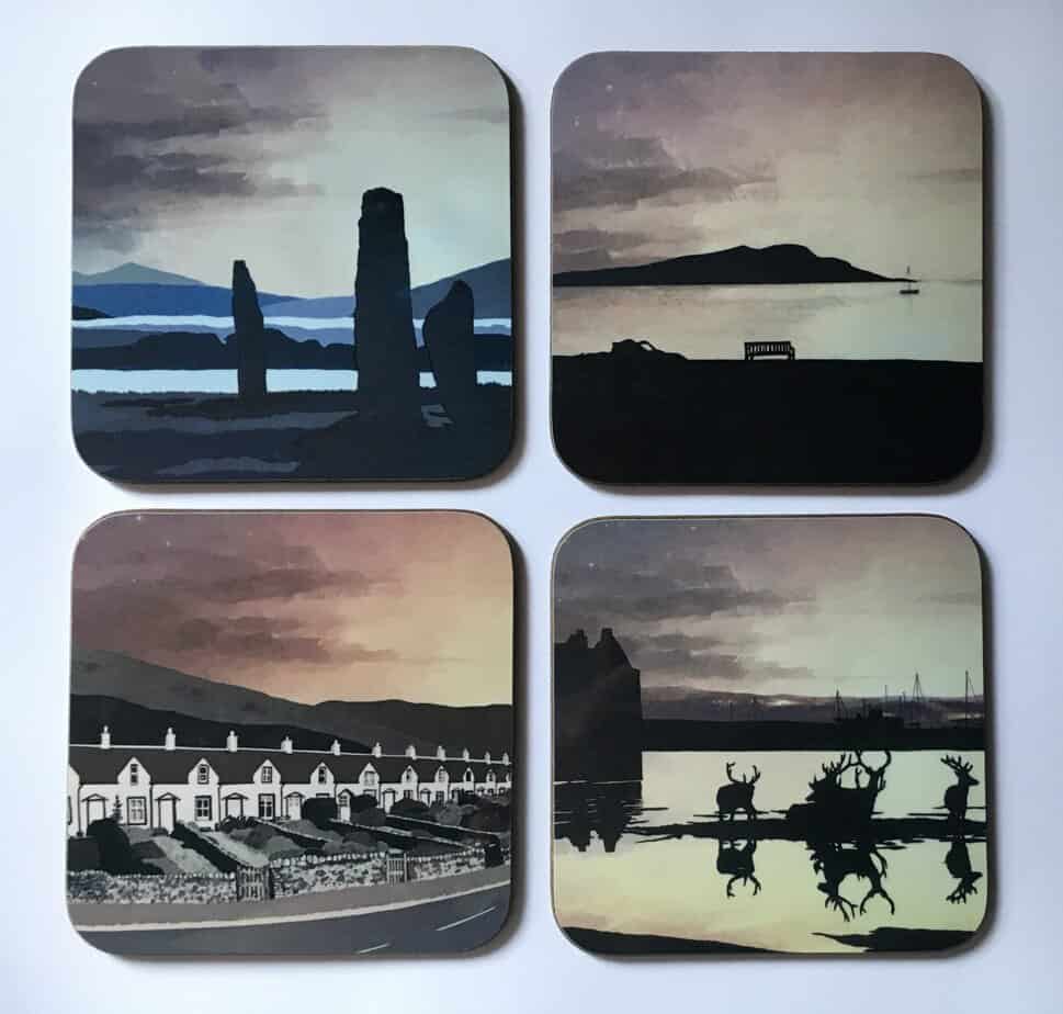 Isle of Arran Coasters - handmade by Karebell Designs