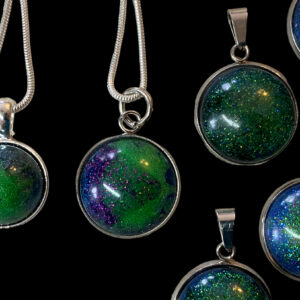 Aurora Borealis pendants, Silver Chain. - handmade by Sarah Kay Arts (view 5)