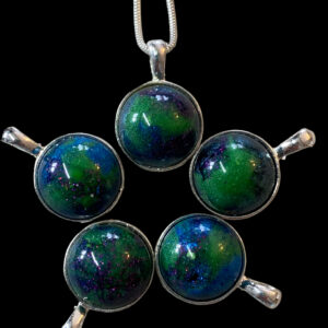 Aurora Borealis pendants, Silver Chain. - handmade by Sarah Kay Arts (view 4)