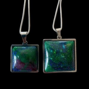 Aurora Borealis pendants, Silver Chain. - handmade by Sarah Kay Arts (view 7)