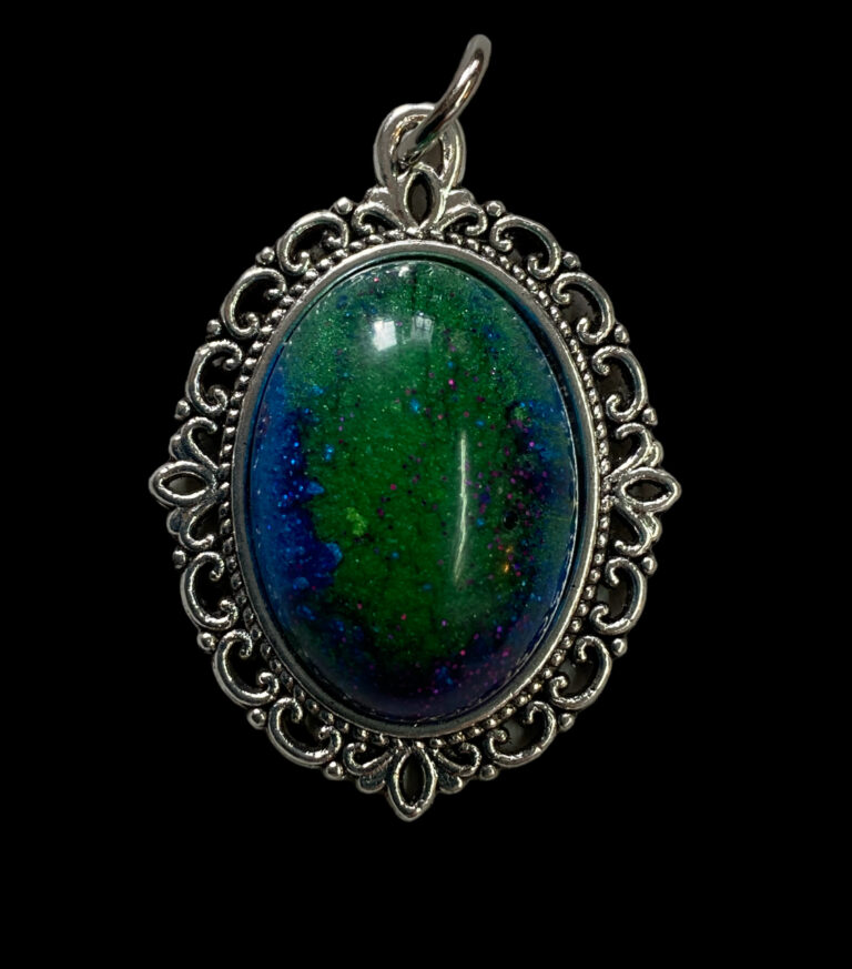 Aurora Borealis pendants, Silver Chain. - handmade by Sarah Kay Arts (view 8)