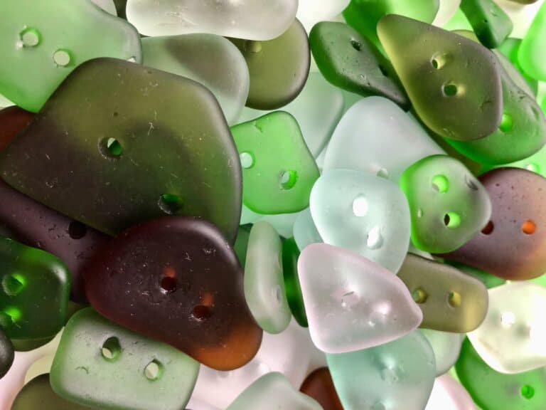 Sea glass buttons