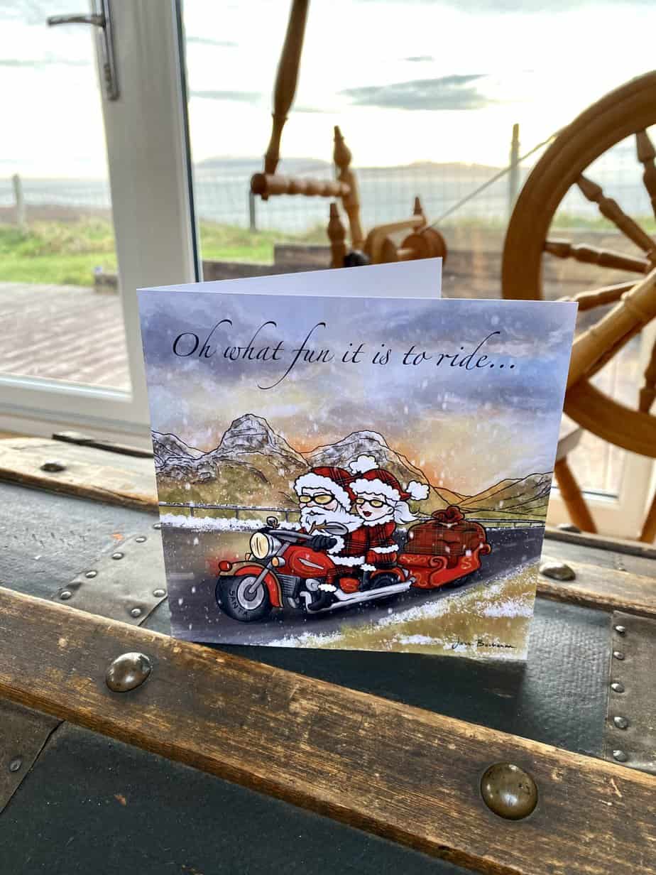 Biker Santa Christmas card (large) - Image 1