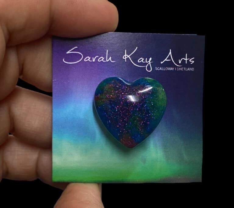 love heart shaped aurora brooch