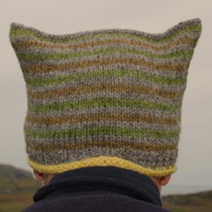 Ready Knitted - Colonsay Square Hat in our Moss colourway - handmade by Colonsay Wool Growers
