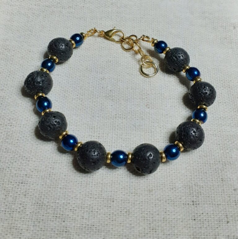 Various Stones/Lava Stones Bracelets (choice) - handmade by Quiet Space Arts (view 3)