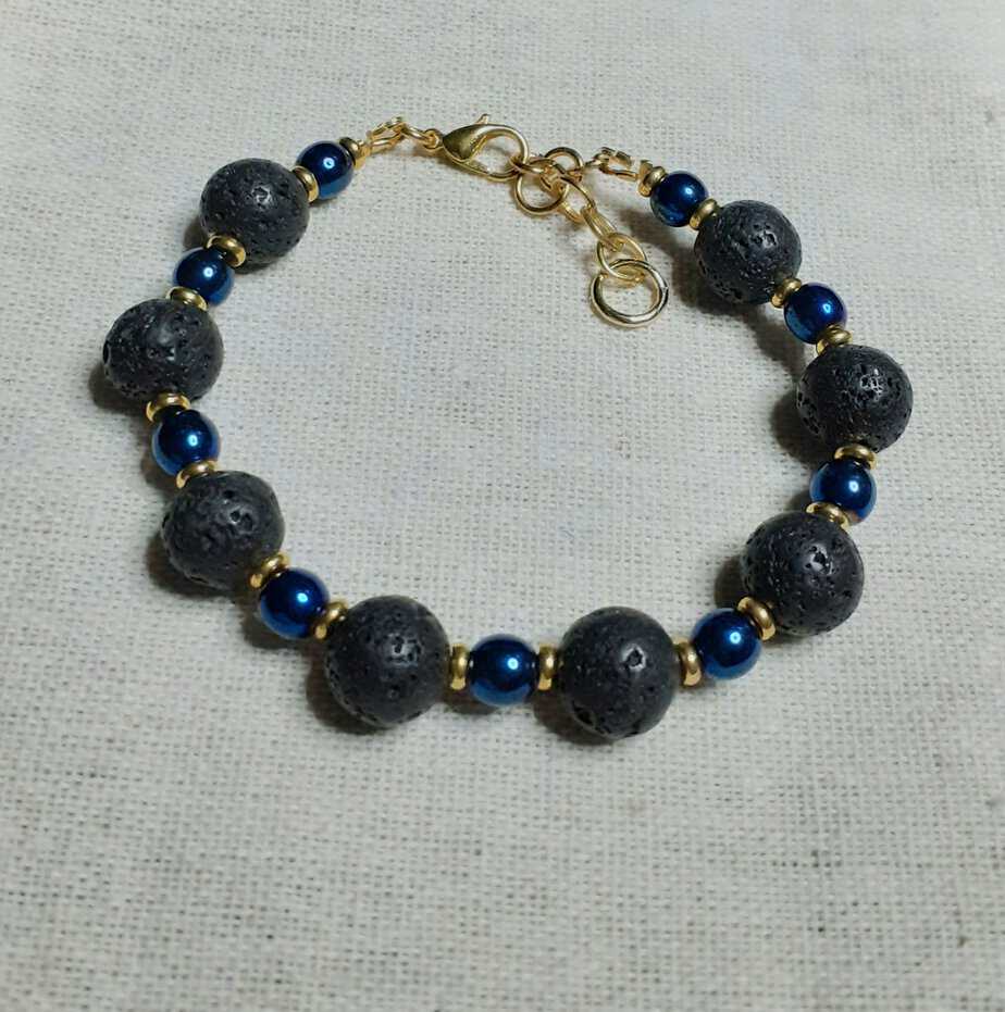 Various Stones/Lava Stones Bracelets (choice) - handmade by Quiet Space Arts (view 3)