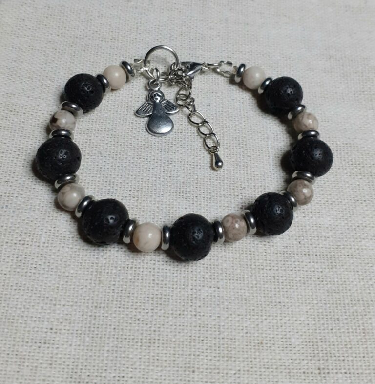 Various Stones/Lava Stones Bracelets (choice) - handmade by Quiet Space Arts (view 4)