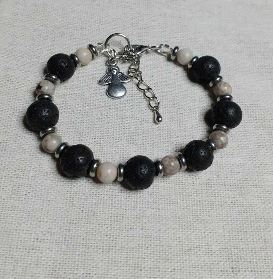 Various Stones/Lava Stones Bracelets (choice) - handmade by Quiet Space Arts (view 4)