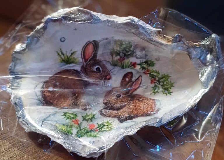 Rabbits in the snow - handmade by Cliasmol Crafts