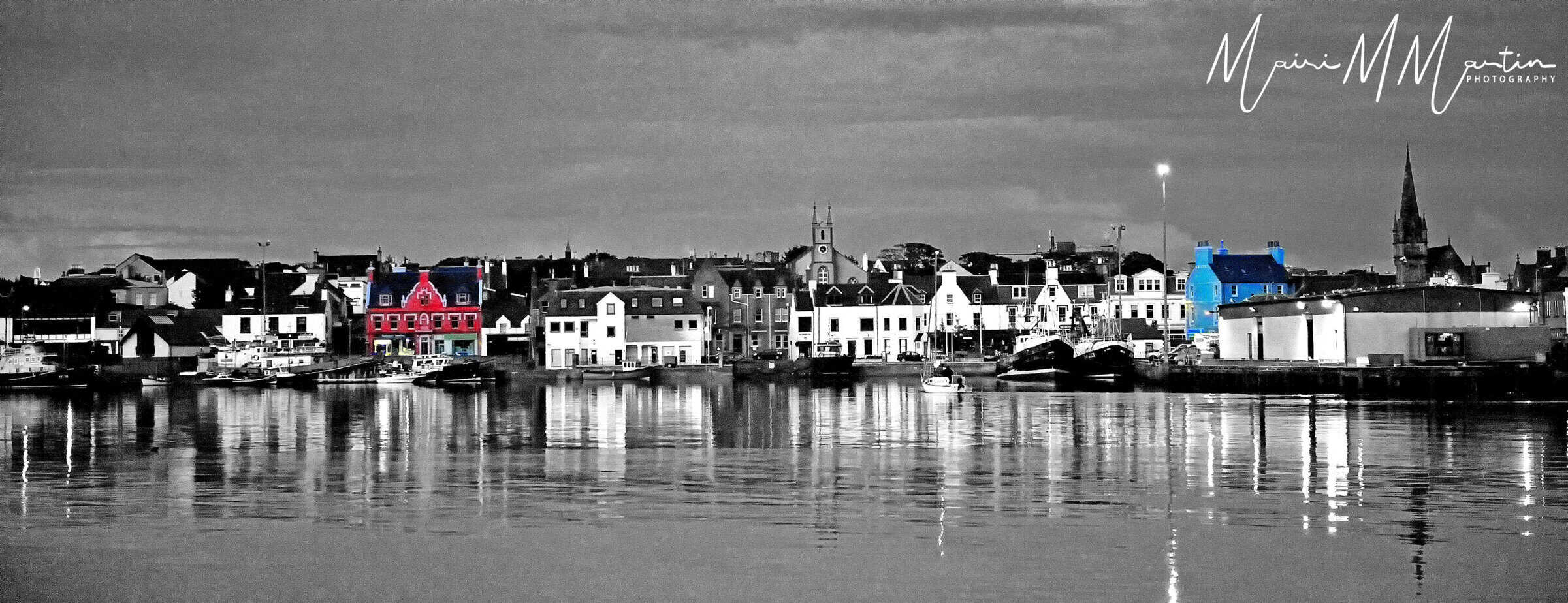 Stornoway Panoramic Photograph - handmade by Mairi M Martin Hebrides Photography