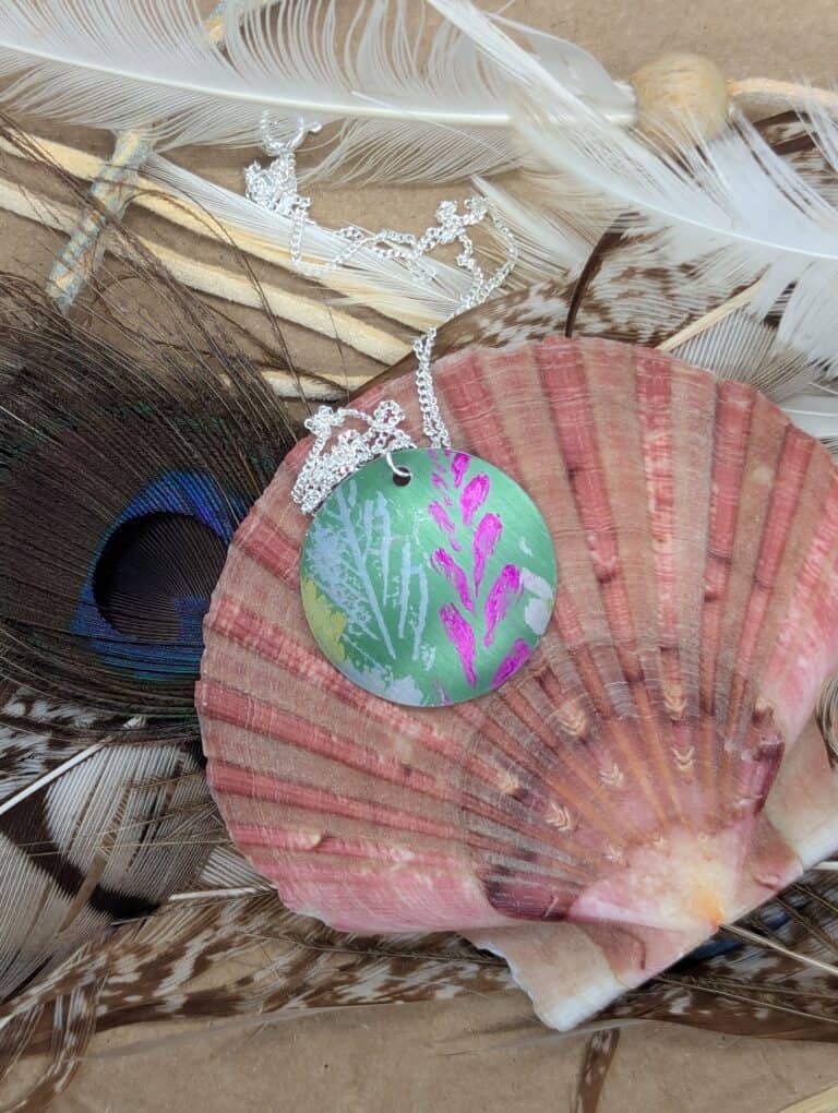 Green Wildlfower Pendant.